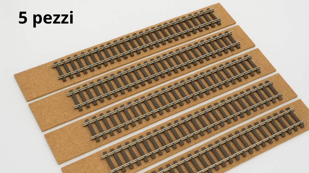 Striscia di Sughero cm 50x4x0,4 per Massicciata per binari Modellismo Ferroviario conf. 5 pezzi
