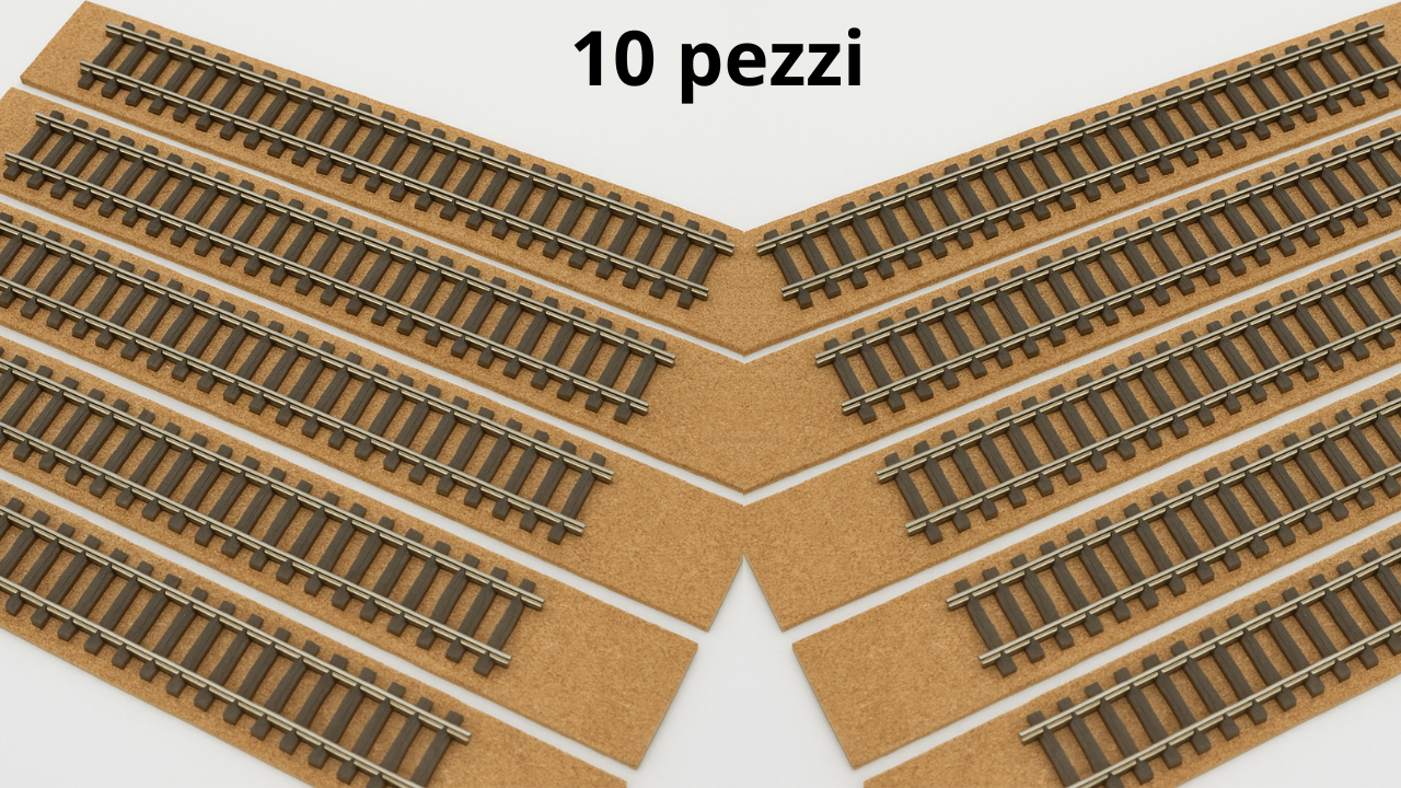 Striscia di Sughero cm 50x4x0,4 per Massicciata per binari Modellismo Ferroviario conf. 10 pezzi