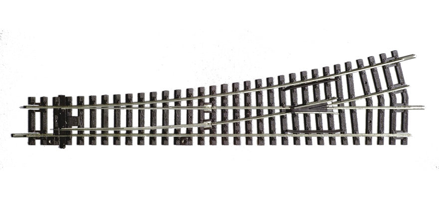 Piko 55220 Scala H0 Deviatoio sinistro, 15 gradi, Un binario con traversina in legno
