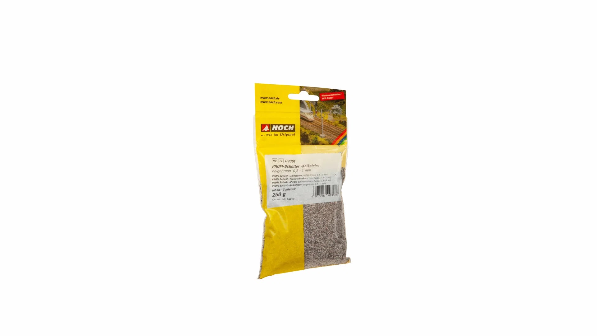 NOCH 09361 Scala H0 Ghiaia PROFI "calcare", marrone beige, 250 g (calibro H0 / TT)