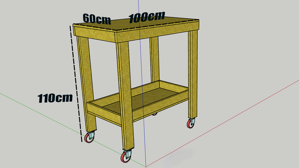 Tavolo per Modellismo Ferroviario e Banco da Lavoro 100x60x110 cm
